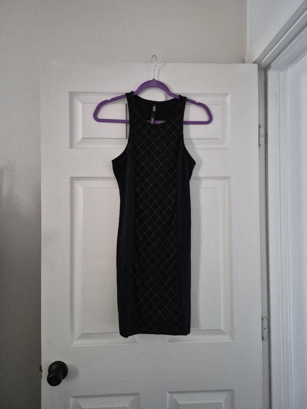 Victoiras Secert Sport Black Sleeveless Sheath Dress with Diamond Stitching